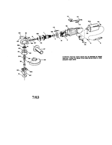 Grinder Diagram and Parts List for 7645  Porter Cable Angle Grinder